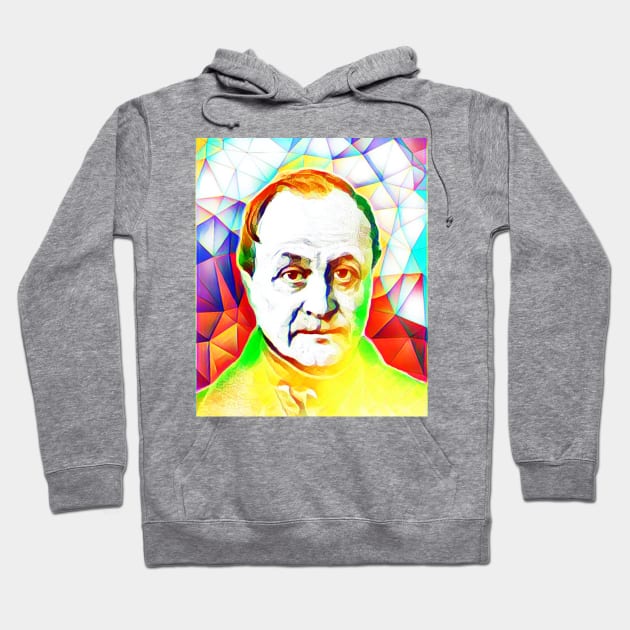 Auguste Comte Colourful Portrait | Auguste Comte Artwork 11 Hoodie by JustLit